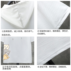 LD54164-P45连帽短袖t恤男大码胖子带帽五分袖中袖展架，男装T恤，电商A040A