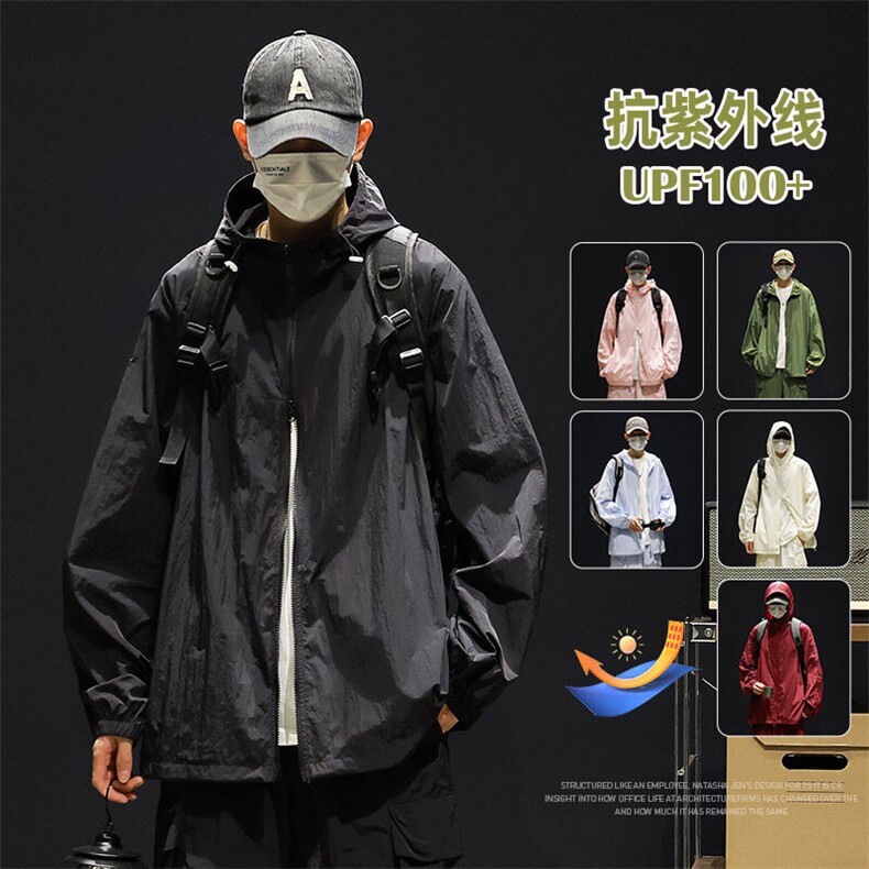 UPF100+有报告凉感轻薄透气套装防晒服两件套HS628-P75,男装防晒衣,星座1206（原A206）