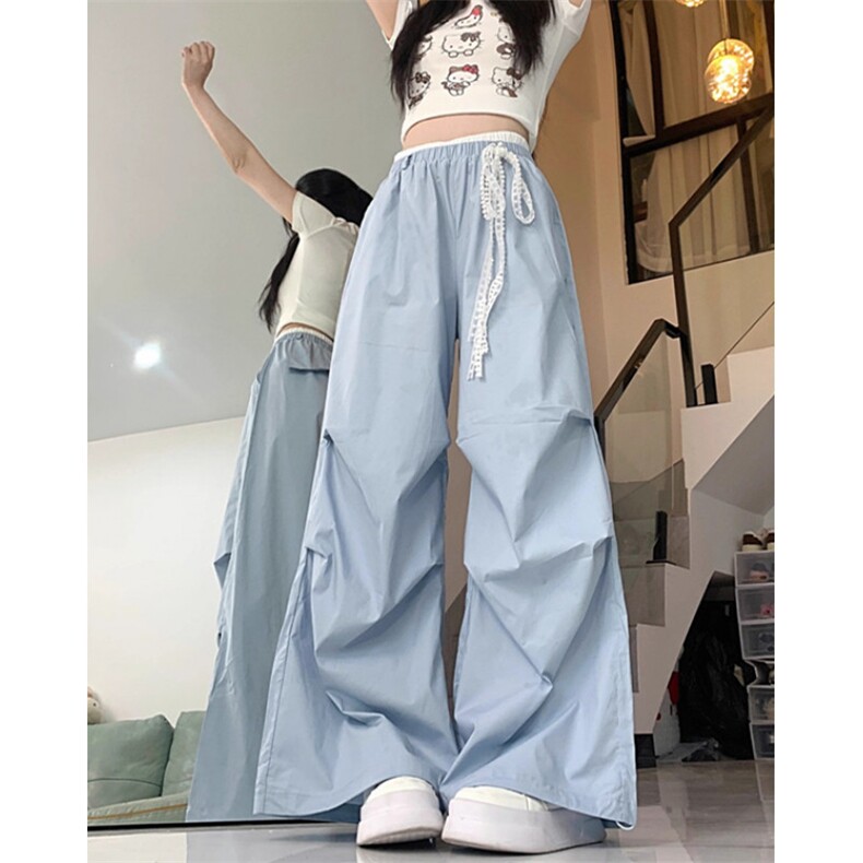 高腰工装裤女2025新款夏季宽松慵懒风阔腿裤休闲裤美式裤K1073,男装工装外套,星座1116A（原606A-3）