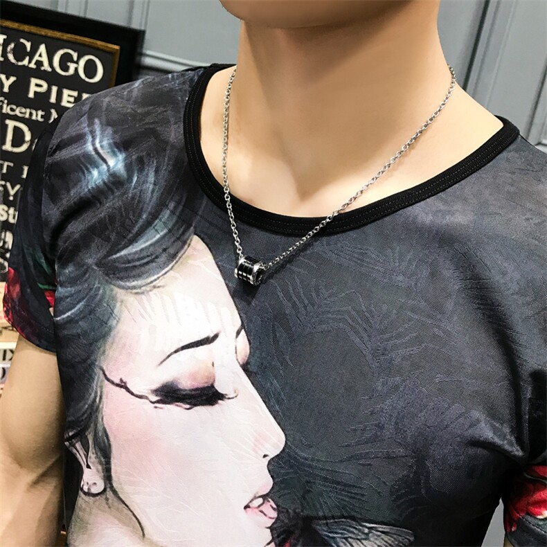 2021夏季新款美女印花短袖T恤男钱塘3029-8901真模,男装T恤,钱塘6006(原3029)