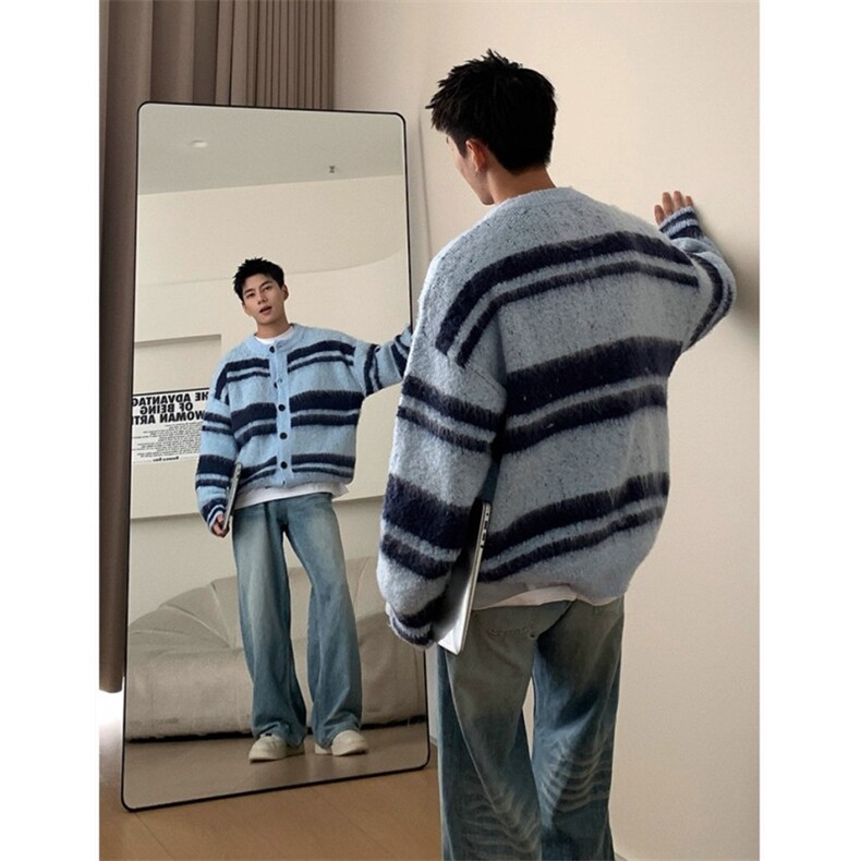 JY251-P63美式复古软糯仿貂毛毛衣开衫外套男女秋冬网图,男装针织衫/毛衣,星座1501-3