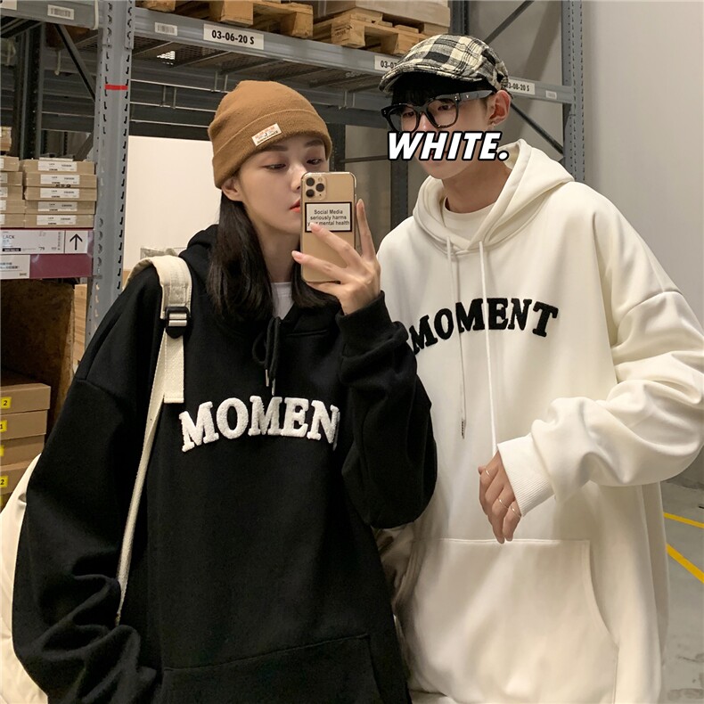 Q2098情侣装连帽套头卫衣毛巾绣2024新款春装外套男女学院风P55,男装卫衣,电商C306-1