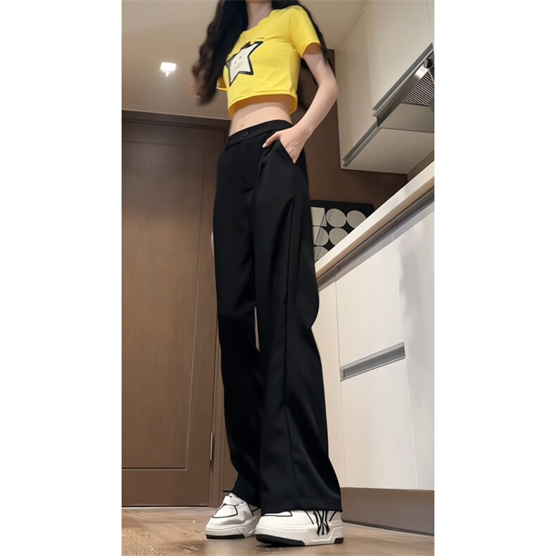 量大优 供视频 冰丝微喇小西裤休闲直筒裤中性M-5XL CK27-特P35图片