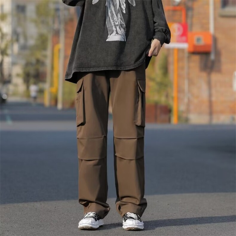 美式街头机能风冲锋裤子男秋季直筒宽松休闲裤K517P40图片