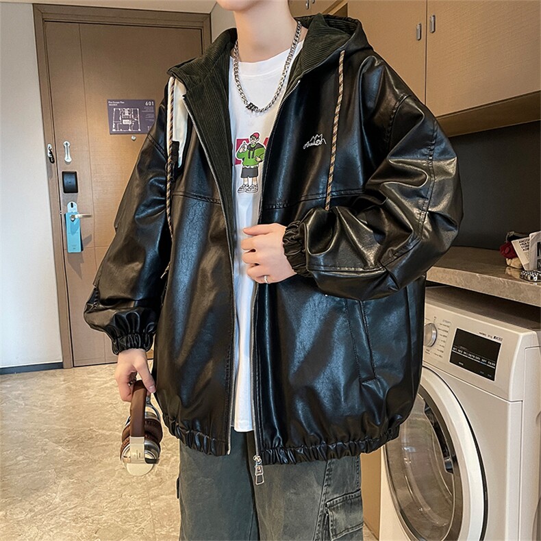 春秋季皮衣外套男女同款新款美式夹克XZ102B-1-JK2535P85,男装皮衣,星座102B-1