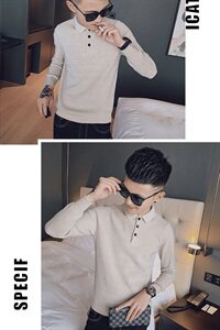 春款休闲翻领毛衣修身社会小伙打底针织衫大货主推MY9802-P68控88图片