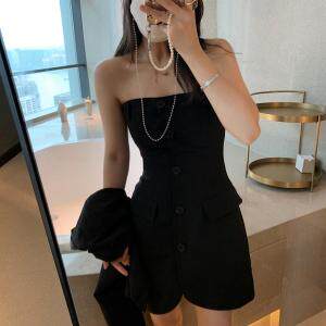 排扣抹胸裙，胸罩，XTZ style