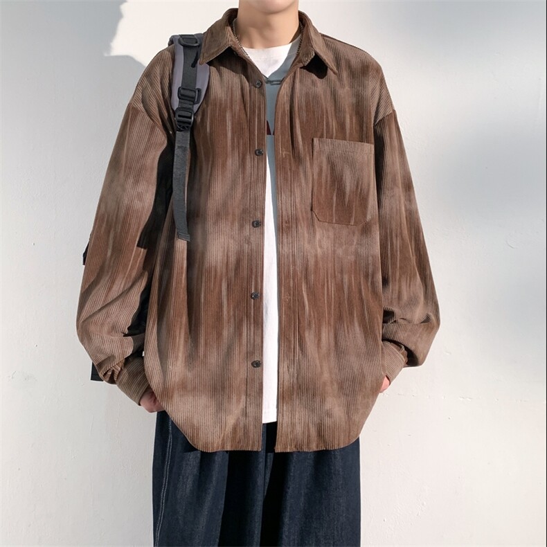 美式渐变衬衫男长袖春潮牌宽松休闲翻领夹克外套A406C6026特P58,男装夹克,星座309（原A406）