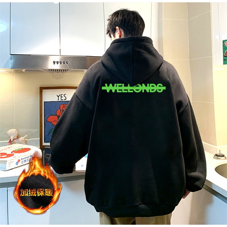 抖音供货、重磅360克现货加绒印花连帽卫衣HD019-1-LMWY44103-P40,男装卫衣,电商019-1