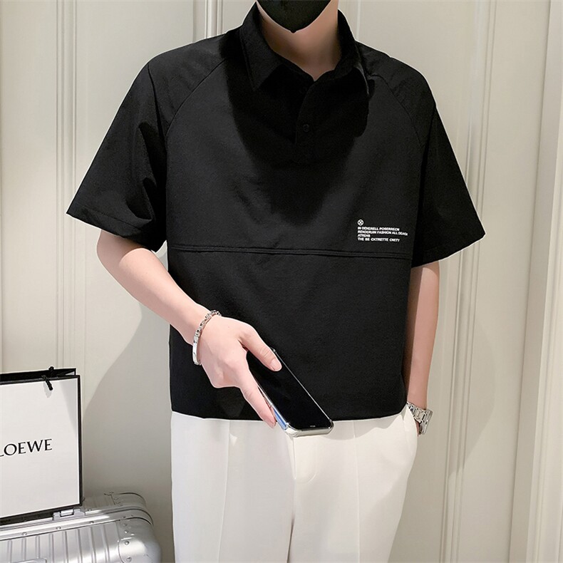 23年夏季男士翻领T恤A210-8032-p4890%锦纶10%氨纶,男装T恤,电商A210