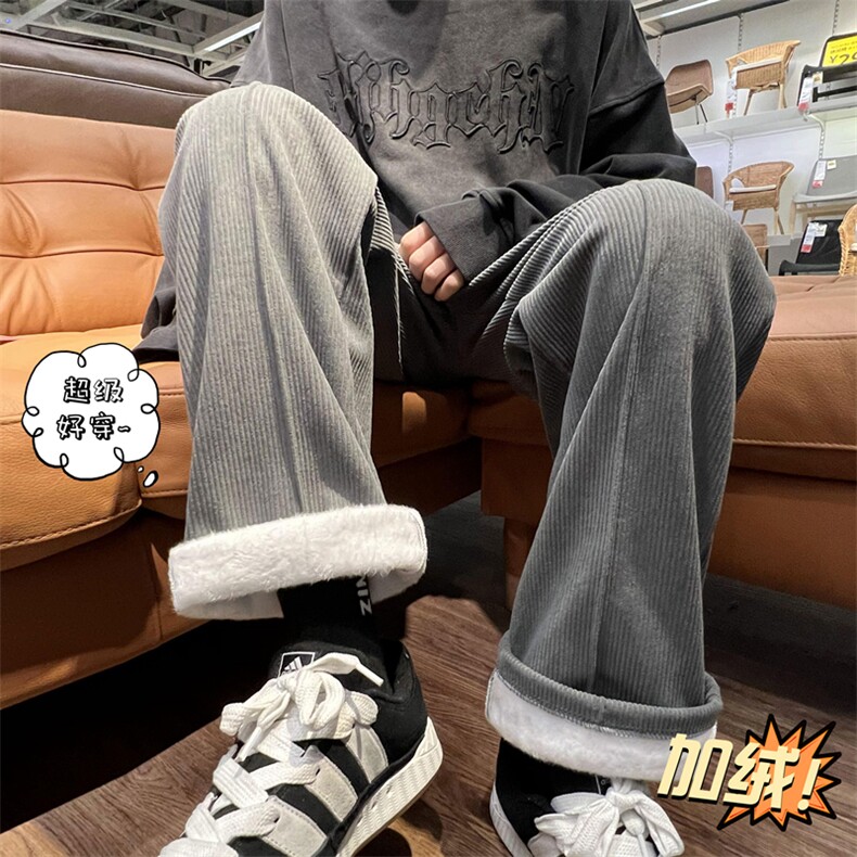 XZ616冬季新款灯芯绒搭扣加绒加厚拖地休闲裤长裤TY432P65控78,男装休闲裤,星座512A（原616）