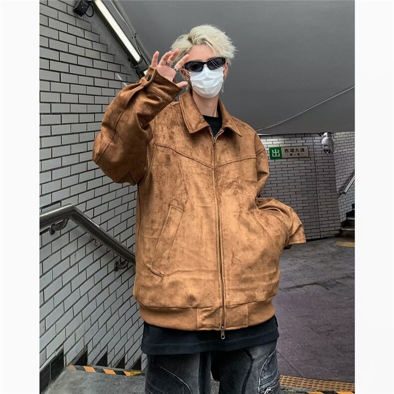 鹿皮绒夹克新款男时尚潮外套R8224P70,男装夹克,星座1116-2