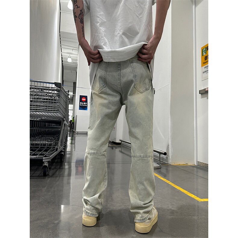 拉链ins美式高街hiphop直筒大码牛仔裤货号K667P65,男装牛仔裤,电商A063
