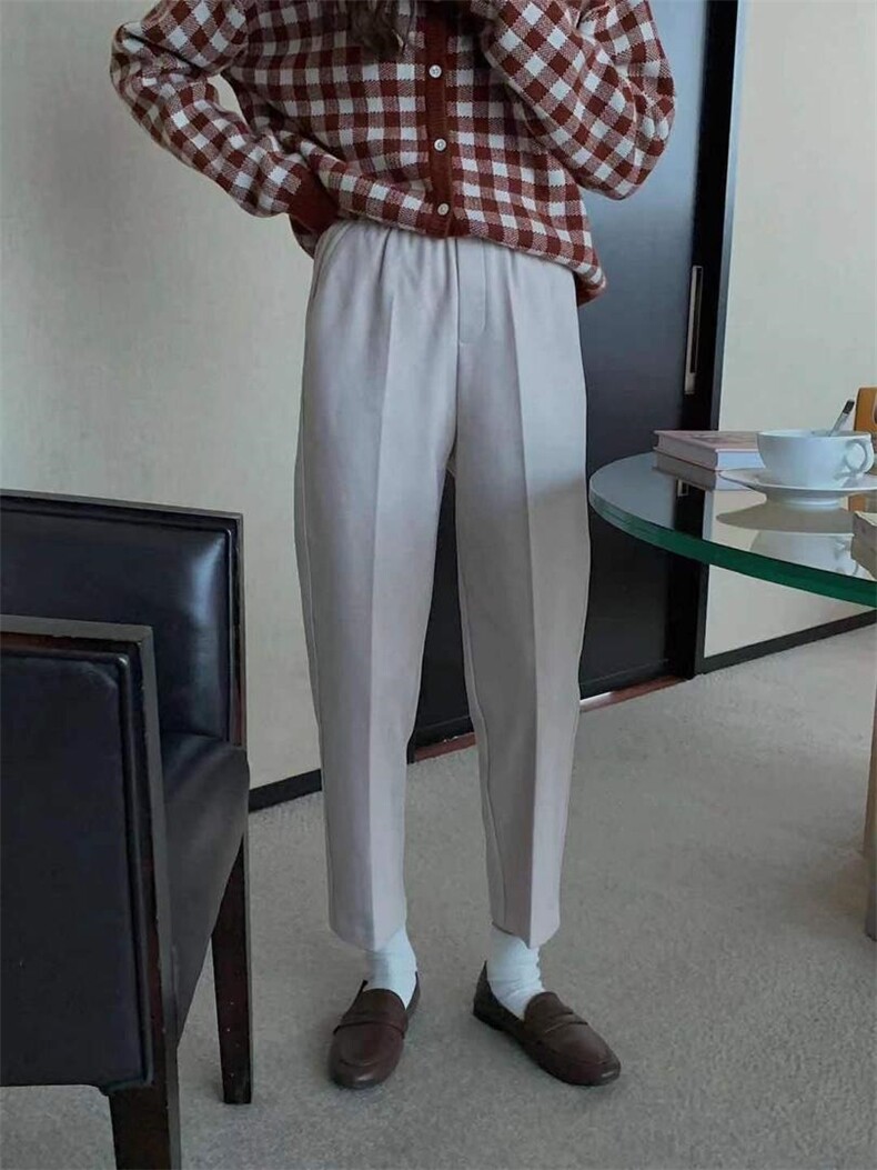 [现货]秋冬新款简约经典百搭通勤休闲裤，松紧腰围不挑人，版型，女装休闲裤，炽元素