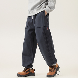 2025冬季新款男装日系宽松加绒加厚运动休闲棉裤束脚卫裤P938-F88图片