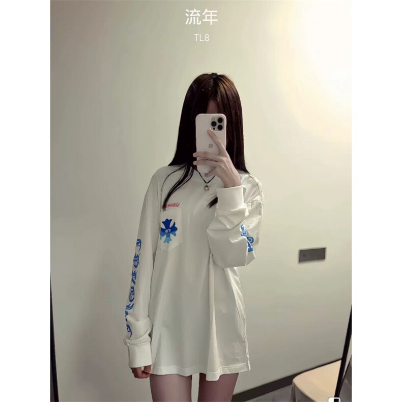 5545-P40原版做工220克休闲宽松男女同款长袖T恤,女装T恤,星座617A-2