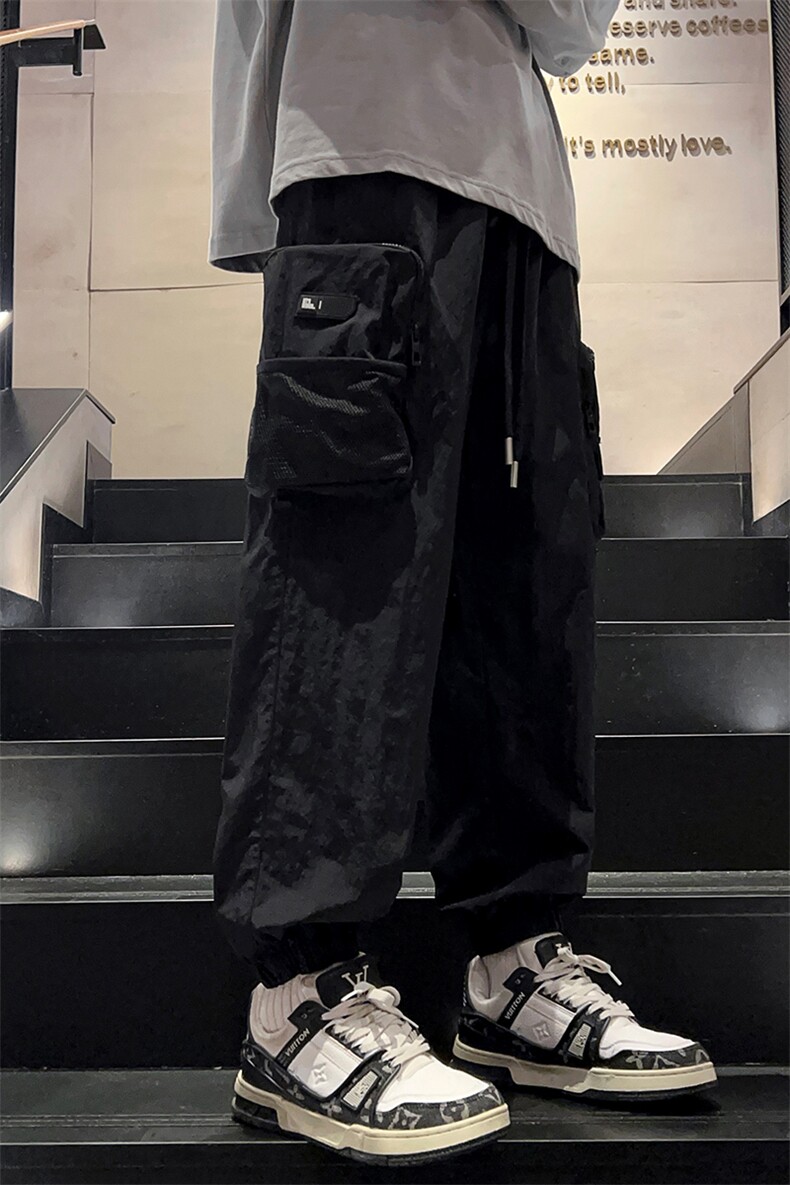 24春款纳米皱工装裤休闲裤束脚裤男KP204P55,男装休闲裤,星座1204-3