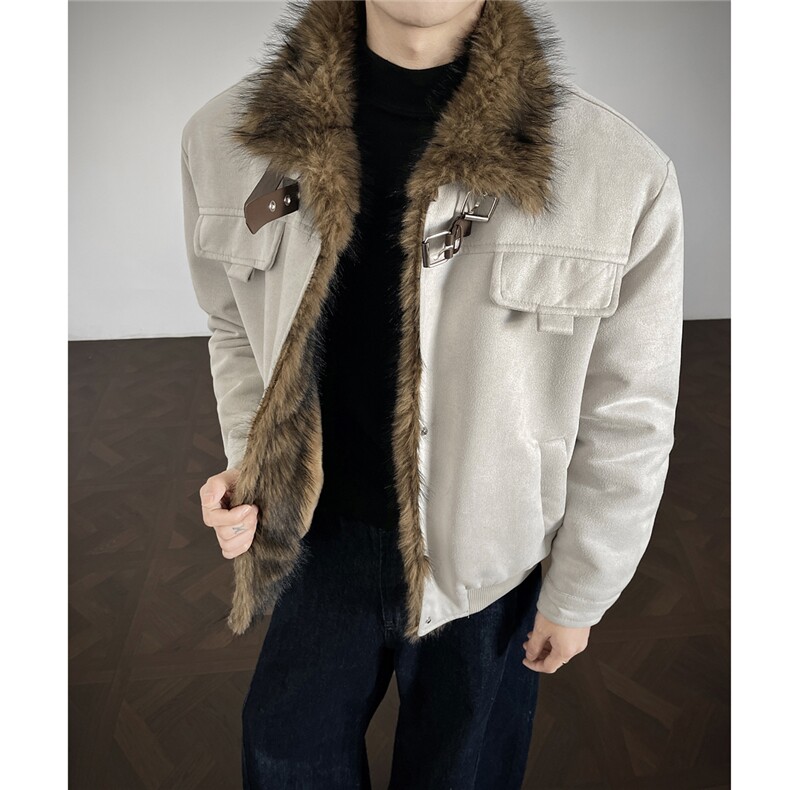 现货新款座山雕结构毛领棉服男MY085-P115图片