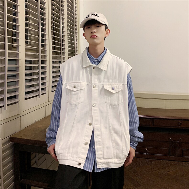 牛仔马甲男2025年秋季新款宽松无袖坎肩夹克工装外套MJ111-P50,男装夹克,星座1103-3