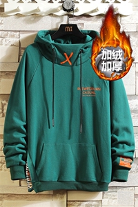 现货8XL-M 2023冬季新款加绒加厚连帽卫衣男慵懒风280斤可穿控98图片