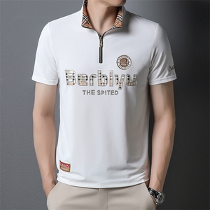 时尚短袖T恤男翻领绣标POLO衫夏季中青年男士休闲潮流体恤衫夏装图片