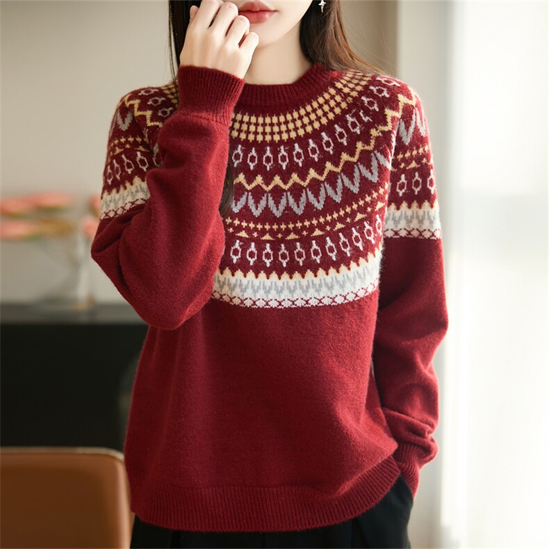 2026年秋季时尚百搭通勤简约休闲通勤套头，女装针织衫/毛衣，郡淞羊绒