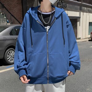 极简开衫卫衣潮牌ins连帽上衣服港风宽松休闲秋装外套 W1273-P32图片