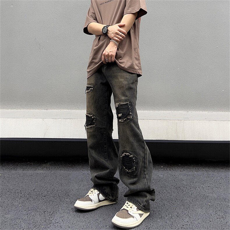 港风潮男夏季新款牛仔裤嘻哈ins潮高街潮流痞帅长裤N02002-P45,男装牛仔裤,星座308B-1