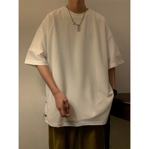 T3053/P25短袖男士潮流宽松开衩体恤打底衫夏季半袖T恤男简约上衣图片