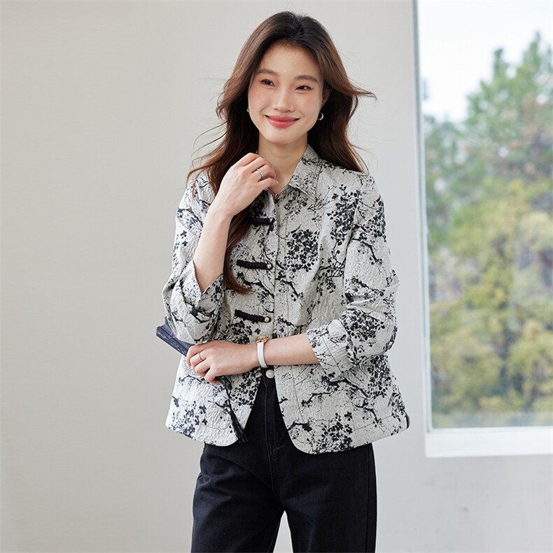 外套女复古文艺2025新款初春薄款夹棉上衣时尚减龄漂亮洋气妈妈,女装短外套,涵誉