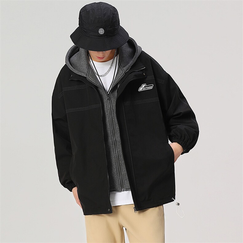 秋冬款棒球服外套男潮牌无影墙假两件情侣学生夹克22110-P80控128图片