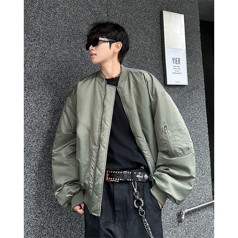 秋冬季美式复古纯色短裤棉服潮牌宽松休闲加厚保暖棉衣,男装棉衣,星座410-7