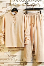 2025春夏新款长袖长裤套装风汉服唐装四季1512-8006-P50，男装休闲套装，星座1512