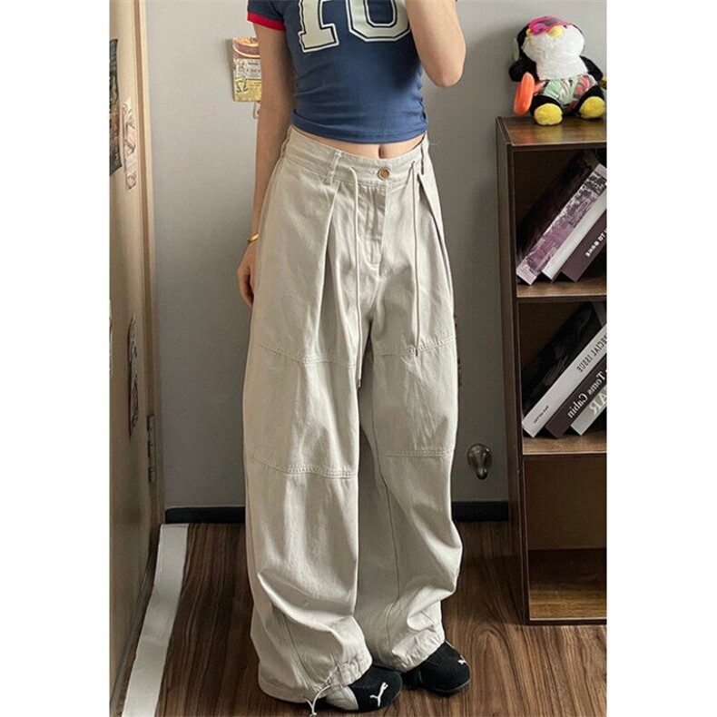 复古休闲裤男夏季慵懒风阔腿工装裤子大口袋宽松百搭长裤KX1568,男装工装外套,星座1116A（原606A-3）