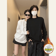 抖音得物品质美式高街重磅曼巴棉结构硬阔boxy版潮牌卫衣长袖T恤，男装T恤，电商A486