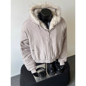 有货 美式复古座山雕毛领棉衣外套小众夹克棉服冬季WLF6014-P125图片