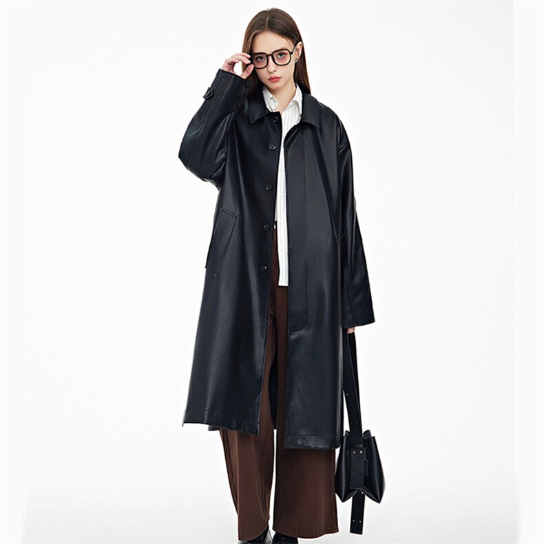 现货诺丁山蛋白皮风衣，男装风衣，电商A105