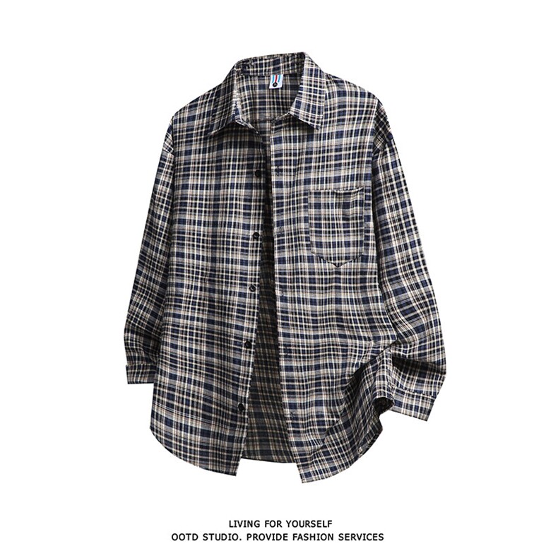 2026春夏新款提花格子长袖衬衫得物白底现货CS267-P40，男装衬衫，星座301C-5