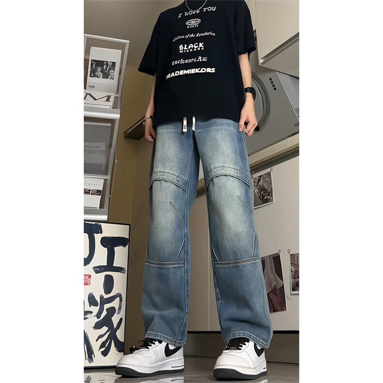 高转化2026春夏宽松直筒牛仔裤A437特P55控78,男装牛仔裤,电商A309