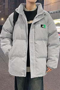 特批P100无差价冬新纹理感雪尼尔棉衣男欧棉绒青少年保暖棉衣M95图片