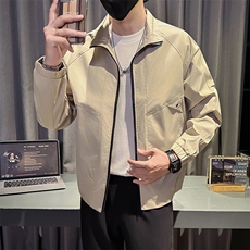 秋装新款社会小伙时尚工装夹克男店主外套男JK93-P78控128黑色，男装夹克，星座301B-1