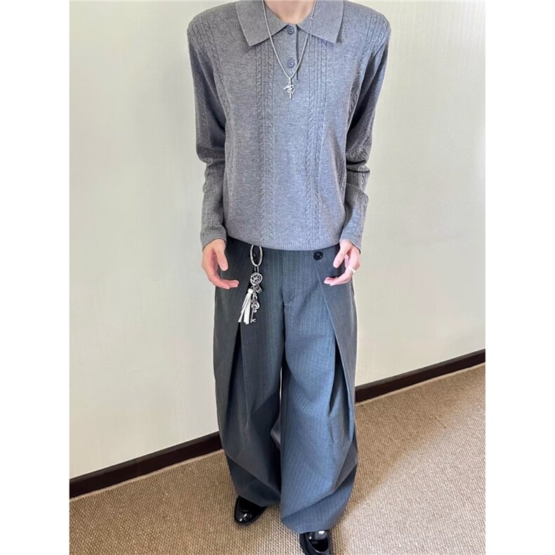 网图老钱风POLO领针织衫毛衣W1592/特P58,男装Polo衫,电商B350