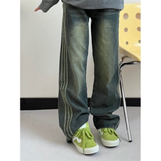 【有货】三条杠牛仔裤美式oversize裤子高街直筒阔腿K901LL-特45，男装牛仔裤，星座1007（原301D）