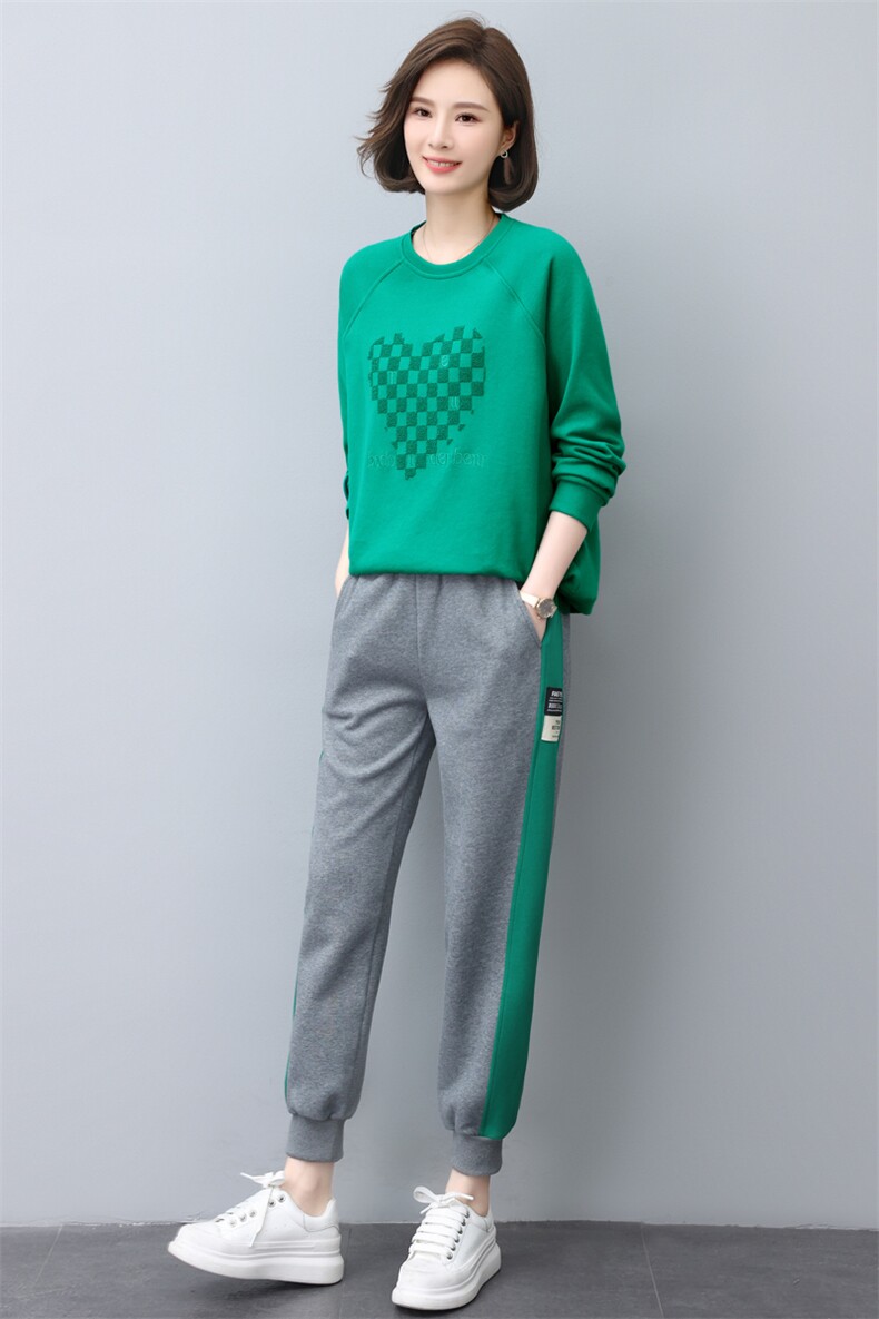 时尚休闲舒适卫衣套装女宽松显瘦运动服两件套,女装套装/套裙,依恋蒂丝