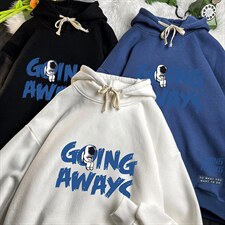 WY2230-P35加绒款-P40纯棉连帽卫衣男大码运动帽衫宽松薄，男装卫衣，电商A040