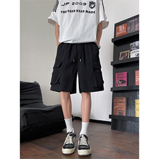8XL-M特大码冰丝短裤男五分裤褶皱休闲裤工装中裤DK1504P45控68，男装牛仔裤，电商D206-1