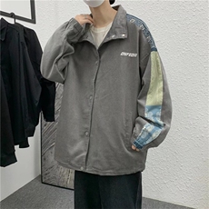夹克外套春秋2021新款宽松腰果花拼接灯芯绒棒球服insW1826-P58，男装夹克，星座512-4