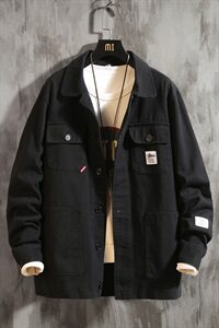 2021春秋季新大码日系水泥墙男潮牌休闲宽松夹克外套J957-P65图片