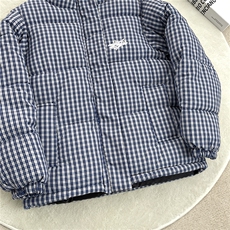 加绒加厚立领棉衣千鸟条纹格字母刺绣棉服面包服手塞棉MY23P76，男装棉衣，星座1013-1