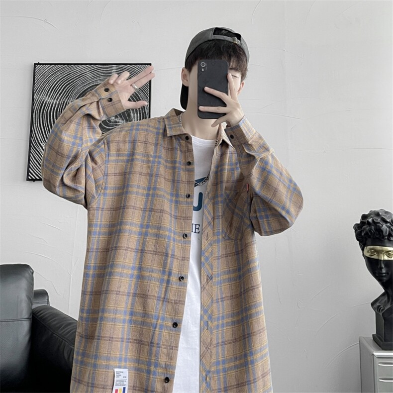 OSX2111衬衫2024年春季新款工装长袖衬衫男港风宽松时尚休闲男装图片